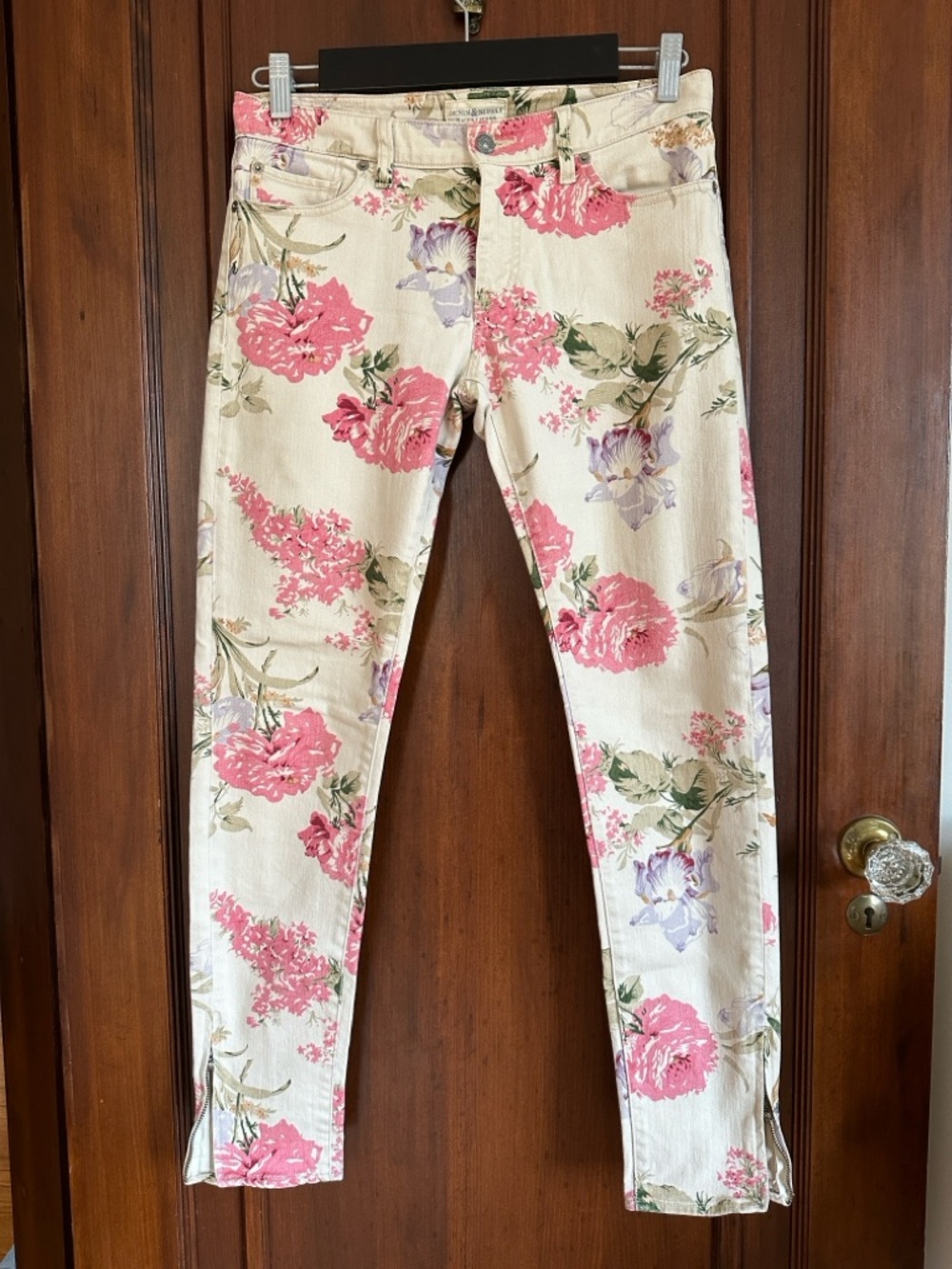 Denim & Supply Ralph Lauren Floral Cotton Pants in Pink and Cream